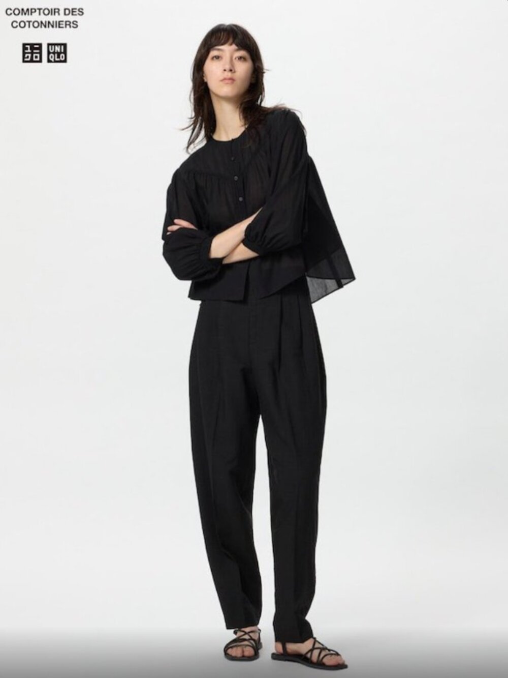 Uniqlo X Comptoir des Cotonniers Linen Blend Barrel Leg Pants